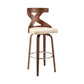 Gayle 30" Swivel Cross Back Cream Faux Leather and Walnut Wood Bar Stool By Homeroots | Bar Stools | Modishstore - 2