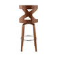Gayle 30" Swivel Cross Back Cream Faux Leather and Walnut Wood Bar Stool By Homeroots | Bar Stools | Modishstore - 6