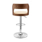 Cream Upholstered Chrome Base Adjustable Swivel Bar Stool By Homeroots | Bar Stools | Modishstore - 6