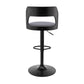 Gray Upholstered Black Base Adjustable Swivel Bar Stool By Homeroots | Bar Stools | Modishstore - 6