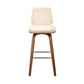 38" Cream Faux Leather Wood Swivel Bar Height Chair By Homeroots | Bar Stools | Modishstore - 3