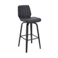 42" Gray Faux Leather And Iron Swivel Bar Height Chair By Homeroots | Bar Stools | Modishstore