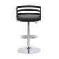 Gray Faux Leather Black Wood and Chrome Adjustable Swivel Bar Stool By Homeroots | Bar Stools | Modishstore - 6