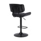 Adjustable Black Tufted Faux Leather and Black Wood Swivel Barstool. By Homeroots | Bar Stools | Modishstore - 5
