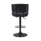 Adjustable Black Tufted Faux Leather and Black Wood Swivel Barstool. By Homeroots | Bar Stools | Modishstore - 6