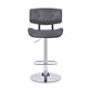 Adjustable Gray Tufted Faux Leather Black and Chrome Swivel Barstool. By Homeroots | Bar Stools | Modishstore - 3