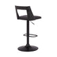 42" Black Faux Leather And Iron Swivel Adjustable Height Bar Chair By Homeroots
