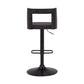 42" Black Faux Leather And Iron Swivel Adjustable Height Bar Chair By Homeroots