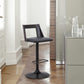 42" Gray And Black Faux Leather Swivel Adjustable Height Bar Chair With Footrest By Homeroots