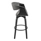 30" Grey Faux Leather and Black Wood Retro Chic Bar Stool By Homeroots | Bar Stools | Modishstore - 4