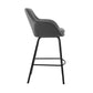 30" Gray on Black Faux Leather Comfy Swivel Bar Stool By Homeroots | Bar Stools | Modishstore - 4