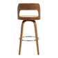 30" Retro Mod Cream Faux Leather and Walnut Swivel Counter Stool By Homeroots | Bar Stools | Modishstore - 6