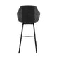 26" Black Faux Leather and Black Metal Swivel Counter Stool By Homeroots | Bar Stools | Modishstore - 6
