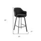 30" Black Faux Leather and Black Metal Swivel Bar Stool By Homeroots | Bar Stools | Modishstore - 9
