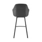 26" Grey Faux Leather and Black Metal Swivel Counter Stool By Homeroots | Bar Stools | Modishstore - 6