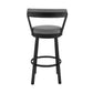 26" Chic Grey Faux Leather with Black Finish Swivel Bar Stool By Homeroots | Bar Stools | Modishstore - 6