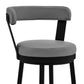 30" Chic Grey Faux Leather with Black Finish Swivel Bar Stool By Homeroots | Bar Stools | Modishstore - 7