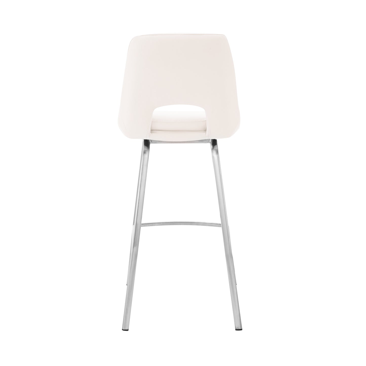 30" Elegant Grey Faux Leather Bar Stool with Stainless Steel Frame By Homeroots | Bar Stools | Modishstore - 6