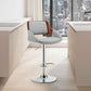 Grey Faux Leather Adjustable Chrome Swivel Bar Stool By Homeroots | Bar Stools | Modishstore