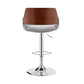 Grey Faux Leather Adjustable Chrome Swivel Bar Stool By Homeroots | Bar Stools | Modishstore - 6