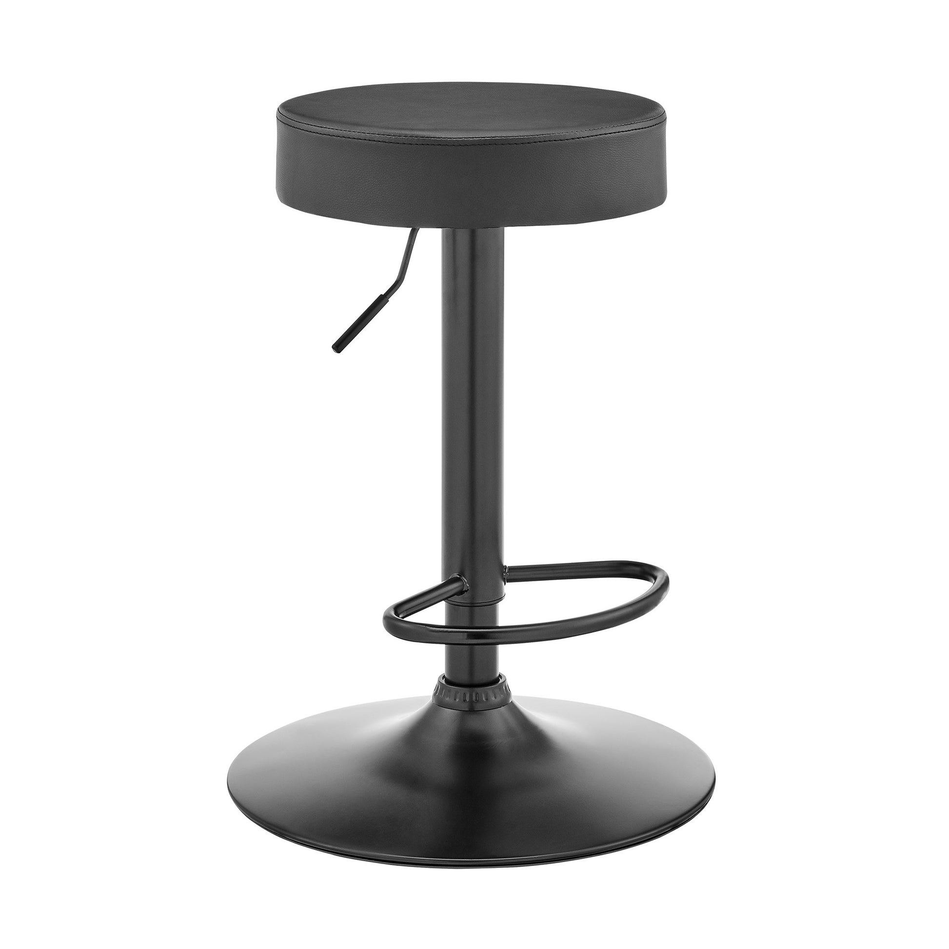 Adjustable Classic Grey Faux Leather Backless Bar Stool By Homeroots | Bar Stools | Modishstore