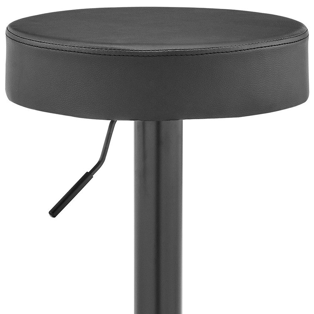 Adjustable Classic Grey Faux Leather Backless Bar Stool By Homeroots | Bar Stools | Modishstore - 3