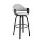 30" Rich Grey Faux Leather Walnut Wood Bar Stool By Homeroots | Bar Stools | Modishstore - 2