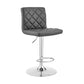 Gray Faux Leather Chrome Base Swivel Adjustable Bar Stool By Homeroots | Bar Stools | Modishstore - 2