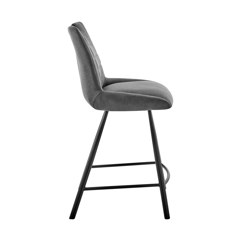 30" Black Fabric and Black Metal Bar Stool By Homeroots | Bar Stools | Modishstore - 4