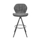 26" Charcoal Gray and Black Microfiber Squared Channel Bar Stool By Homeroots | Bar Stools | Modishstore - 3