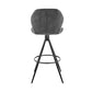 26" Charcoal Gray and Black Microfiber Squared Channel Bar Stool By Homeroots | Bar Stools | Modishstore - 6