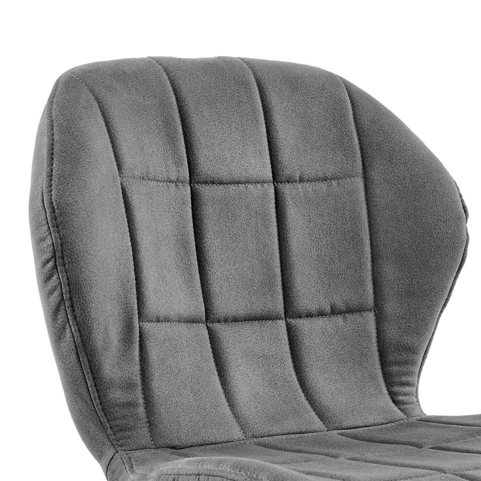 26" Charcoal Gray and Black Microfiber Squared Channel Bar Stool By Homeroots | Bar Stools | Modishstore - 7