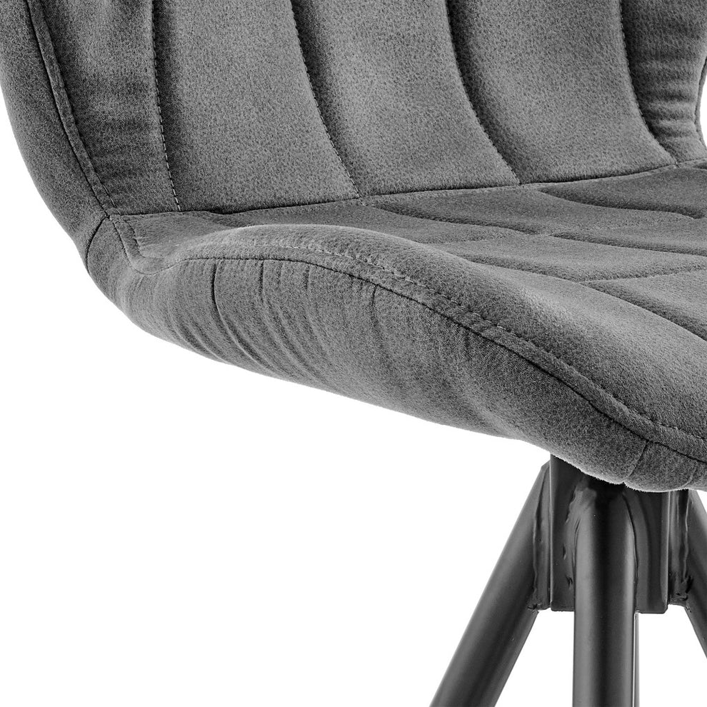 26" Charcoal Gray and Black Microfiber Squared Channel Bar Stool By Homeroots | Bar Stools | Modishstore - 8