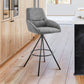38" Charcoal Microfiber and Black Iron Counter Height Bar Chair By Homeroots