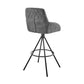 38" Charcoal Microfiber and Black Iron Counter Height Bar Chair By Homeroots