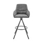 41" Charcoal Microfiber and Black Iron Bar Height Chair By Homeroots | Bar Stools | Modishstore - 2