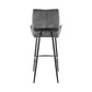 43" Charcoal Microfiber and Black Iron Bar Height Chair By Homeroots