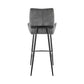 43" Charcoal Microfiber and Black Iron Bar Height Chair By Homeroots | Bar Stools | Modishstore - 5
