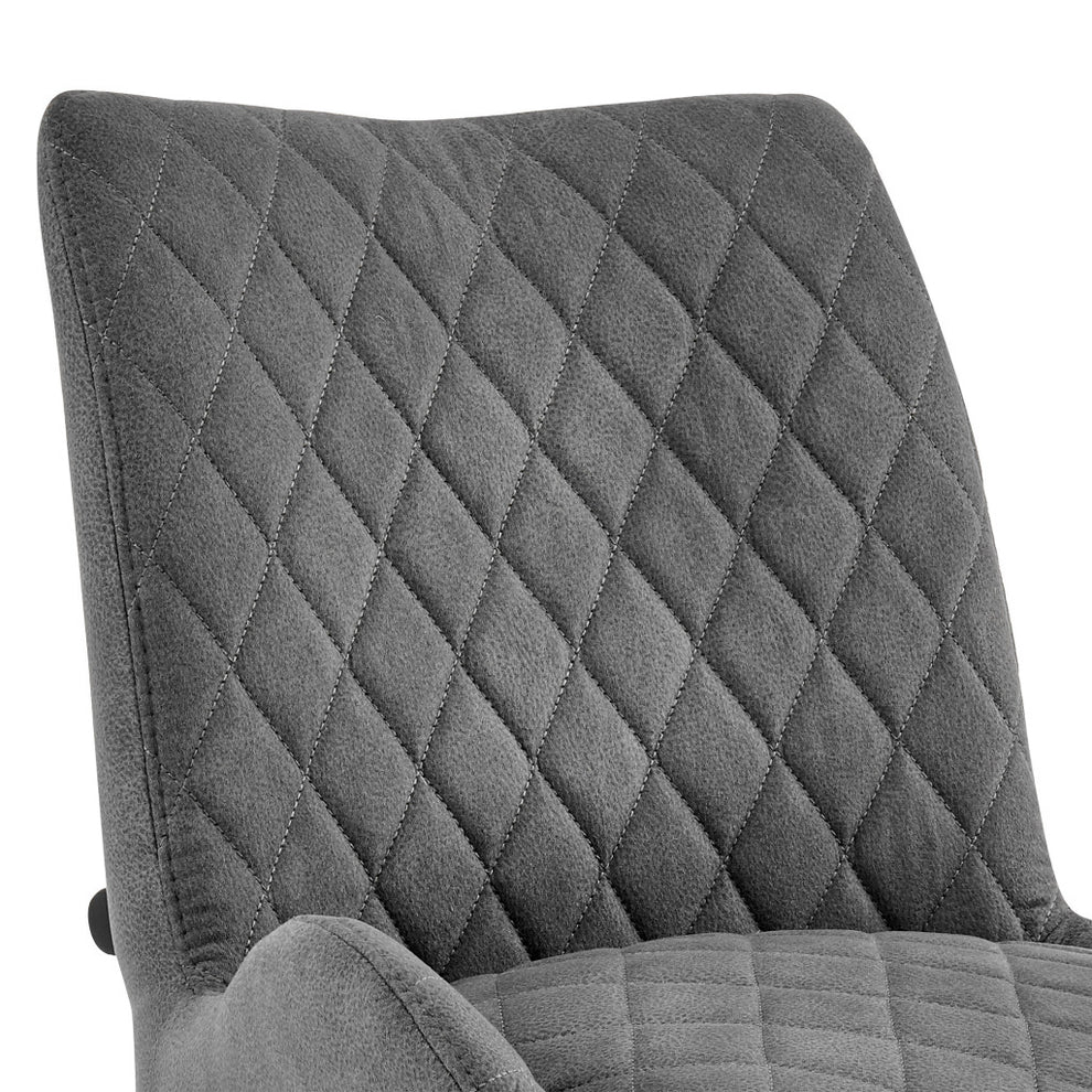 43" Charcoal Microfiber and Black Iron Bar Height Chair By Homeroots | Bar Stools | Modishstore - 7
