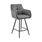 42" Charcoal Gray Microfiber Iron Bar Height Chair By Homeroots