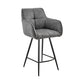 42" Charcoal Gray Microfiber Iron Bar Height Chair By Homeroots | Bar Stools | Modishstore