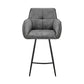 42" Charcoal Gray Microfiber Iron Bar Height Chair By Homeroots | Bar Stools | Modishstore - 2