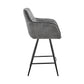 42" Charcoal Gray Microfiber Iron Bar Height Chair By Homeroots | Bar Stools | Modishstore - 3