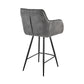 42" Charcoal Gray Microfiber Iron Bar Height Chair By Homeroots | Bar Stools | Modishstore - 4