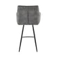 42" Charcoal Gray Microfiber Iron Bar Height Chair By Homeroots