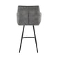 42" Charcoal Gray Microfiber Iron Bar Height Chair By Homeroots | Bar Stools | Modishstore - 5