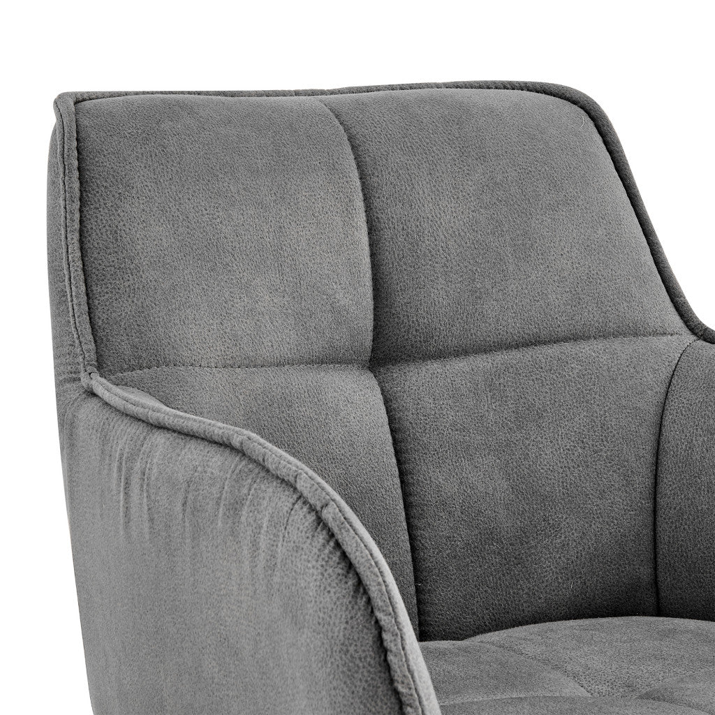 42" Charcoal Gray Microfiber Iron Bar Height Chair By Homeroots | Bar Stools | Modishstore - 7