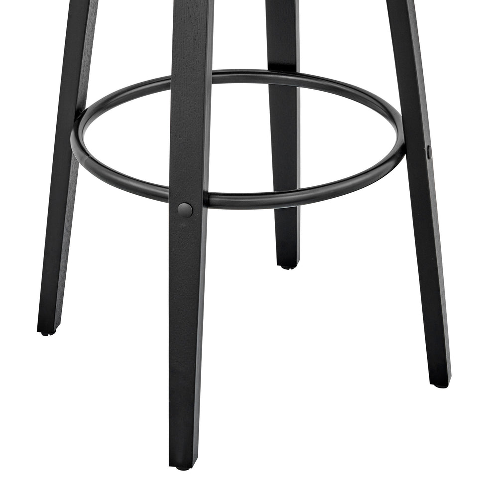 37" Gray Faux Leather And Iron Swivel Counter Height Bar Chair By Homeroots | Bar Stools | Modishstore - 9