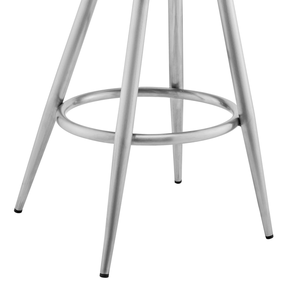 33" Gray Faux Leather And Iron Swivel Low Back Counter Height Bar Chair By Homeroots | Bar Stools | Modishstore - 8