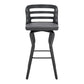 39" Matte Black And Gray Bar Height Swivel Full Back Bar Chair By Homeroots | Bar Stools | Modishstore - 2